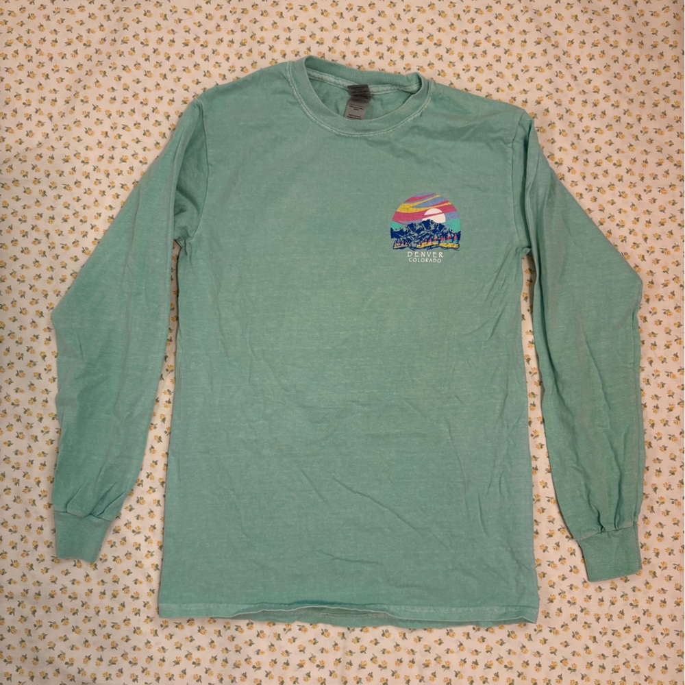 Gildan Teal Long Sleeve Shirt with Graphic